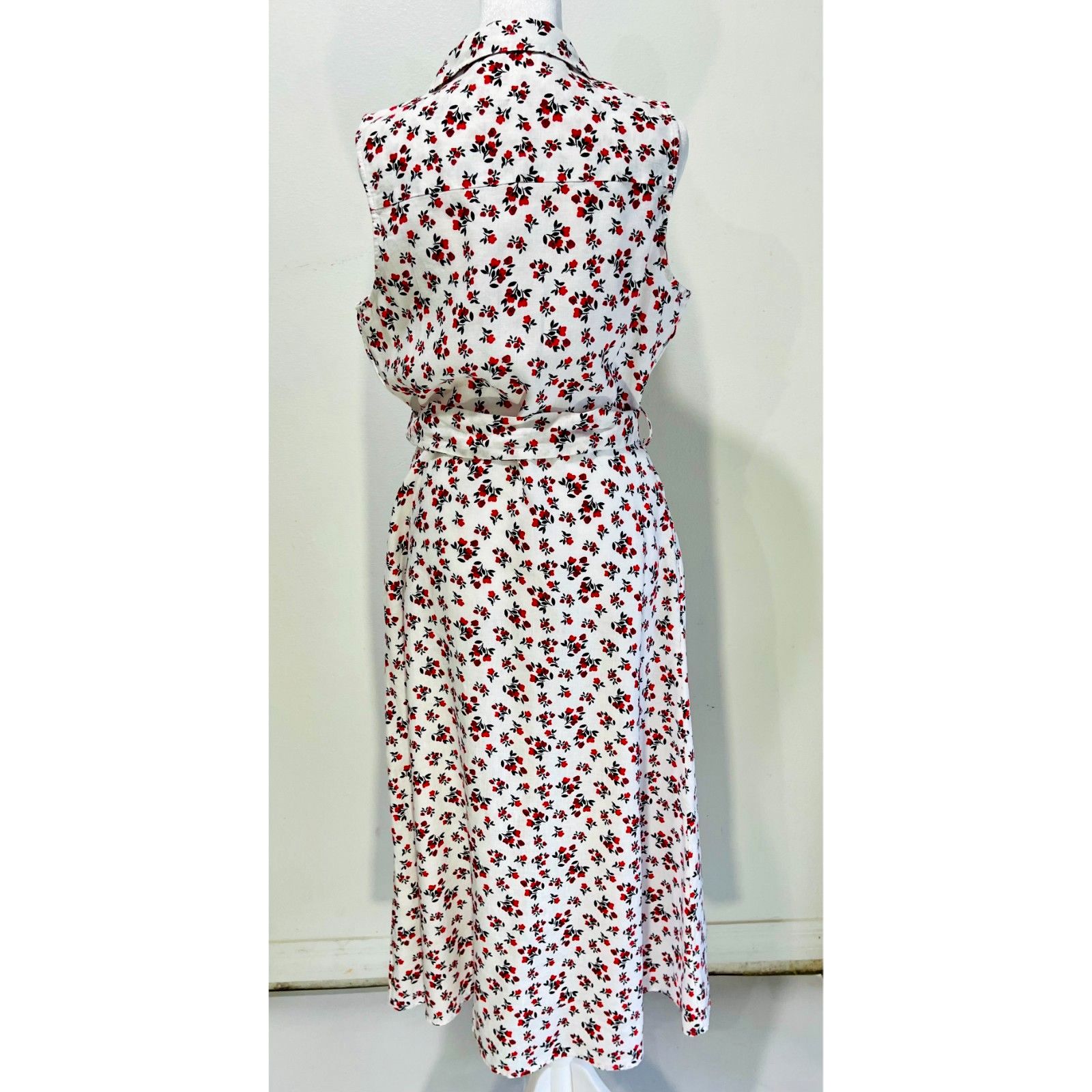 Cynthia Rowley Linen Dress Maxi Cottage Roses Classic Summer Vacation Women 8 — image 5 of 8